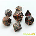 Beton Heavy Duty Old Bronze Festes Metallwürfel, alte metallische polyedrische D &amp; D RPG Game Dice 7pcs Set